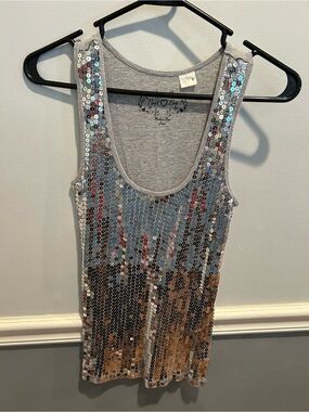 Next Era Silver Sequin Tank Top